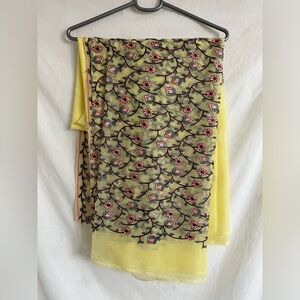 3 piece embroidered chiffon suit